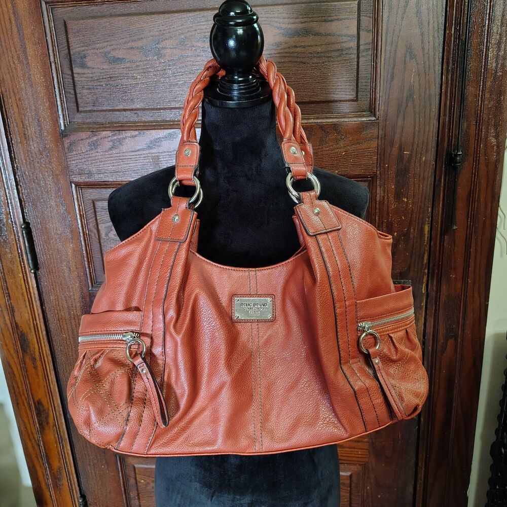 Relic Satchel Purse Burnt Orange Braided Handles